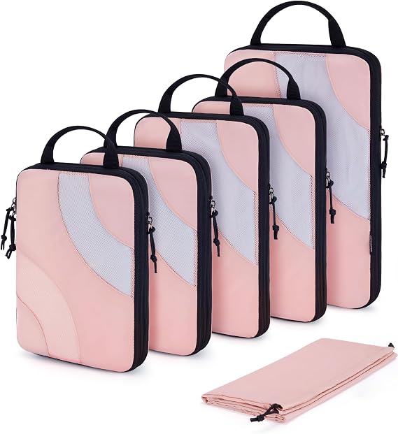 BAGSMART 6 Set Compression Packing Cubes, Travel Bag for Carry on Backpack