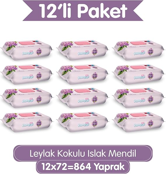 Paddlers Leylak Kokulu Islak Mendil 864 Yaprak (12x72) – Koli