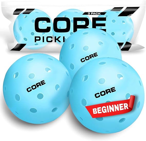 CORE Pickleball Açık Pickleball Topları, Yeni Başlayanlar İçin Dayanıklı Enjeksiyon Kalıplı Pickleball Topları, 40 Delik