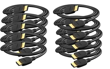 BRENDAZ 8K HDMI 2.1 Cable, 48Gbps Ultra High-Speed HDMI to HDMI Cord, Compatible with PS5, PS4, Xbox, TV, Monitor, 4K Blu-ray Players, 6-Feet, Pack of 10