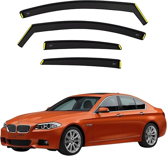 BWS Premium Wind Deflectors For BMW 5 series F10 4door saloon 2010-2017 4-Pieces, Enhance Driving Comfort with Window Visors (UK Stock) Dark Tinted