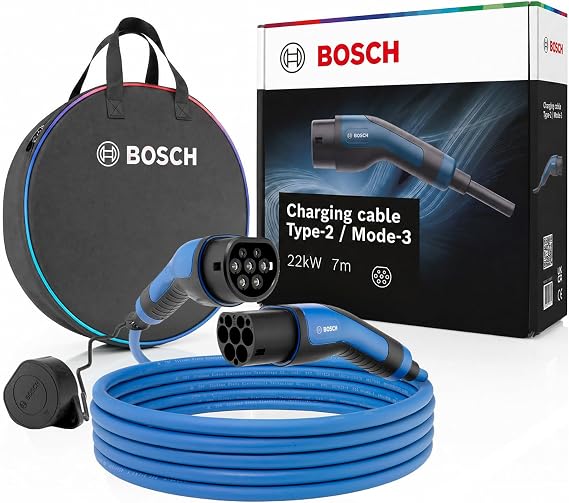 Bosch EV Charging Cable - Type 2 to Type 2, Mode 3-22kW, 32A, 7 Metres