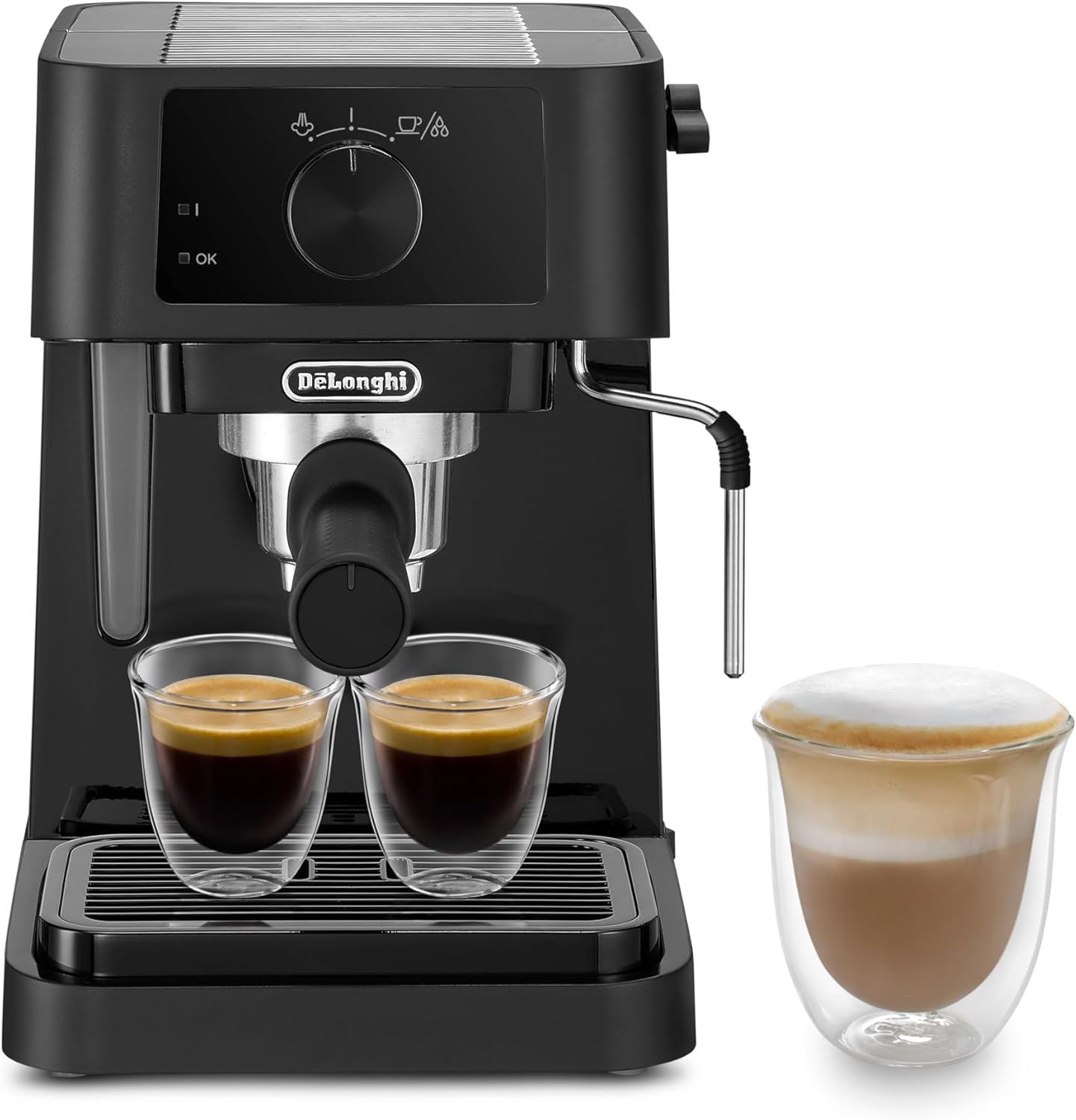 De'Longhi Stilosa EC230.BK Traditional Espresso Maker with Barista Pump, Espresso and Cappuccino, 2-Cup, Black [Energy Class A]