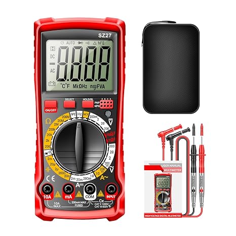 Multimeter Tester,Analyzer Kit,Ohm Volt Amp Meter - for Circuit Automotive Outlet Electrical Applications Workshop Home Industrial Garage