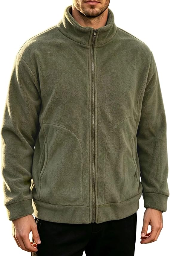 Jackets for Men UK Classic Full Zip Micro Cozy Fleece Jacket