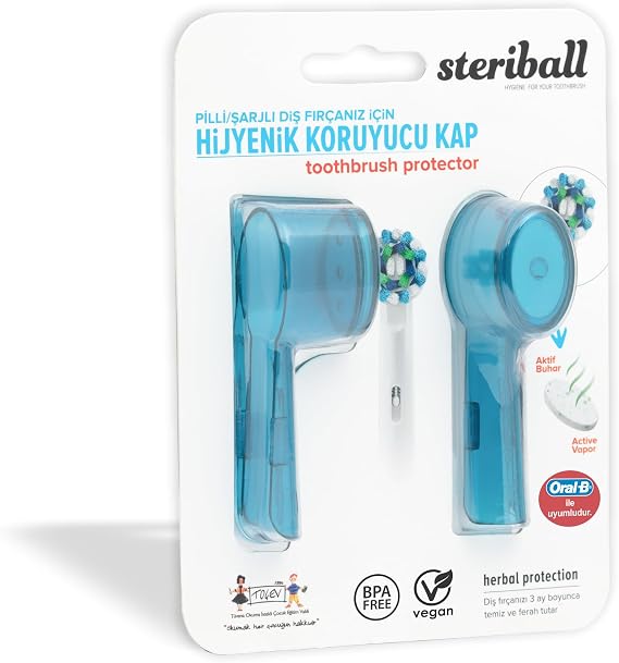 Steriball Şarjli Ve Pİllİ DİŞ FirÇalari İÇİn Hİjyenİk DİŞ FirÇasi Koruma Kabi-2'lİ Mavİ