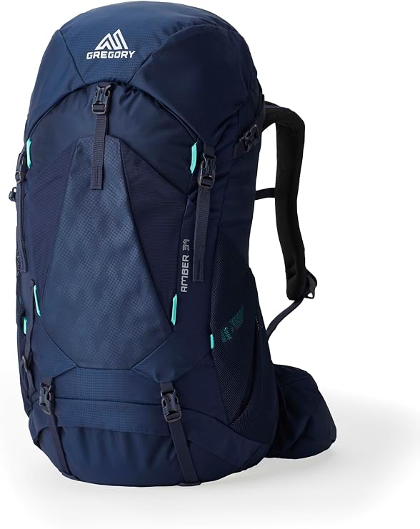 Gregory Trailflex - Amber 34 - Backpacking Backpack, 64 cm, 34 L, 1.25 KG, Backpacking Pack with Adjustable Fit for Women, Hydration Compatible, Rain Cover Included, Blue (Arctic Navy)