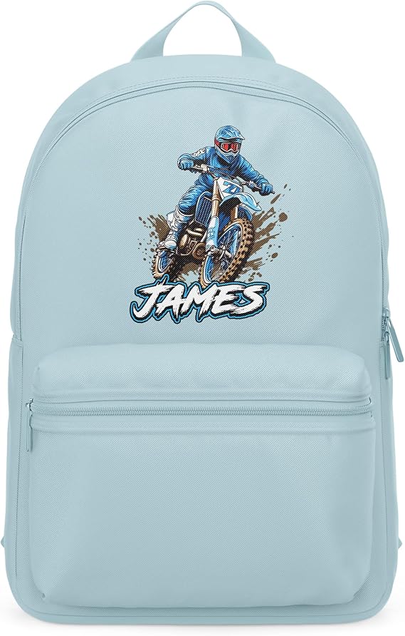 Purple Print House Personalised Dirtbike Mini Backpack For Kids Off Road Motorbikes Back To School Nursery Bag