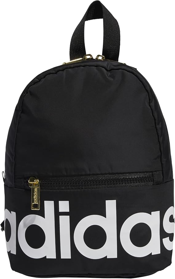 adidas Linear Mini Backpack, Black/ White/ Gold