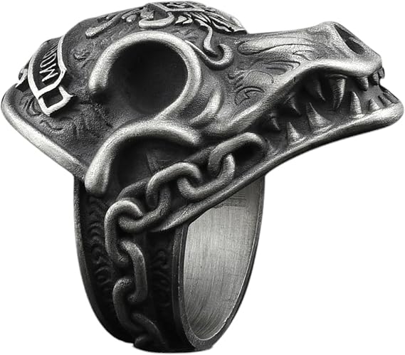BySilverStone - Stylish Silver Morior invictus Ring for Men, Bikers Gothic Ring Jewelry