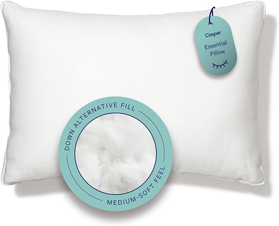 Casper Sleep Essential Pillow for Sleeping, King, White