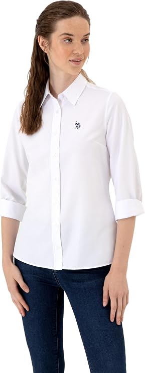 U.S. Polo Assn. Kadın Beyaz Gömlek Basic 50316711-VR013