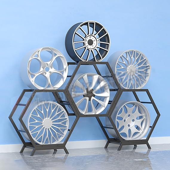 Stackable Tire Rack Display Shelves - Garage Storage Organizer for Car Wheels & Tyres, Home Workshop Stand (Style 1-B) - Durable & Space-Saving Solution