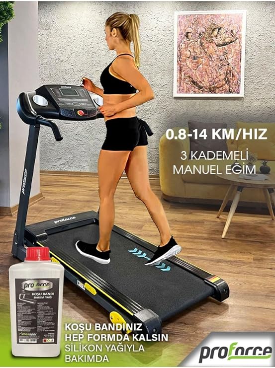 Proforce Pasifik Plus Koşu Bandı -2,50 Hp, Led Gösterge, 0.8-14 Km/Sa Ve Bakım Silikon Yağı