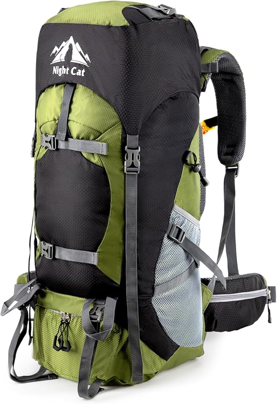 Night Cat Hiking Backpack 70L : Men Women Trekking