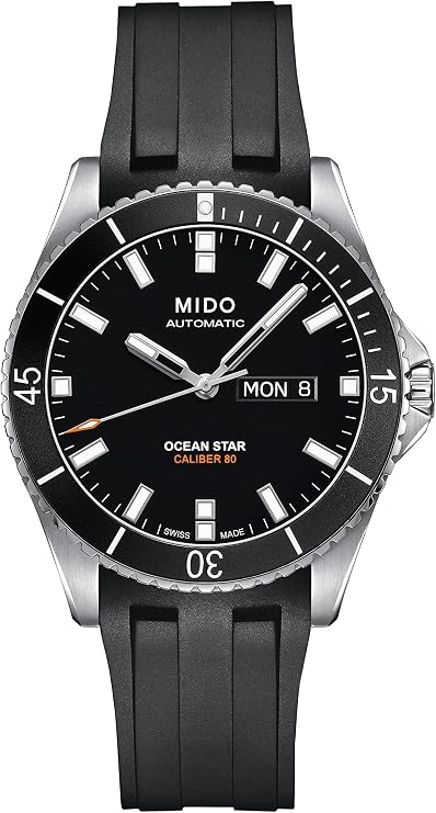 MIDO Ocean Star 200 - Swiss Automatic Watch for Men - 42.5mm Stainless Steel Case - Day/Date Calendar - Rotating Bezel - 200m Water Resistance