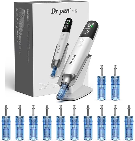 Dr. Pen M9 Professional Wireless Beauty Pen with 12 Replacement Cartridges, 6 Speed Adjustable Skin Care Device for Home Use