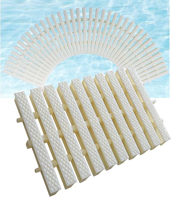 Kaymaz Dayanıklı Havuz Tahliye Izgarası, 30 x 100 cm (2 Adet), Beyaz, Garaj Yolu ve Veranda için Bağlanabilir Oluk Izgarası - Ticari Kullanım İçin İdeal