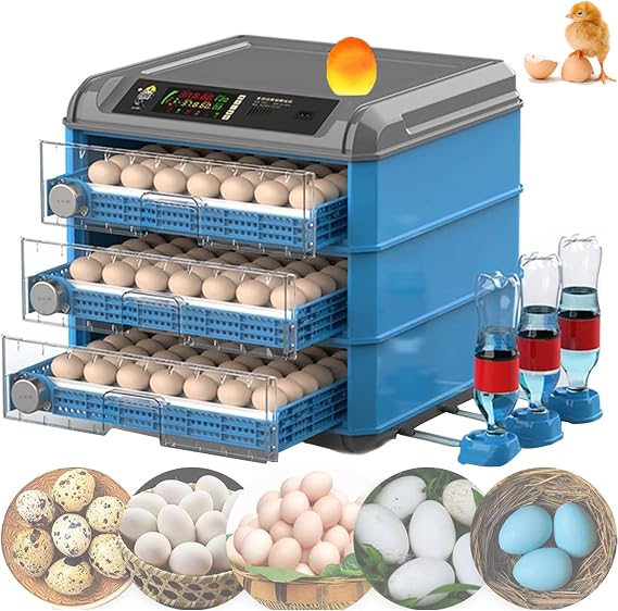 Egg Incubator And Hatcher 128-500 Eggs Fully Automatic Incubator Automatic Egg Turning + Automatic Water Addition + Temperature & Humidity Control for Hatching Chickens Goose Duck Quail 176eggs