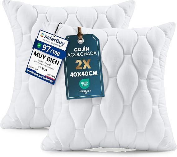 Utopia Bedding Quilted Filling Cushions Sofa 40 x 40 cm, 2 Pack of for