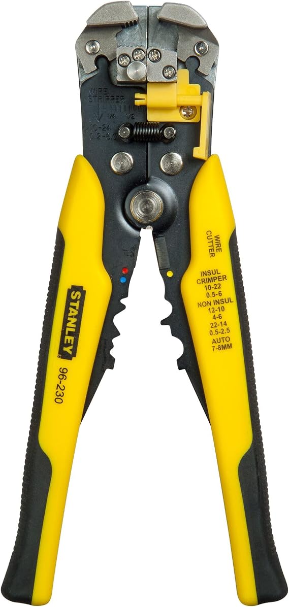 STANLEY FATMAX Automatic Wire Stripper, Strips 10-22 AWG Wire with Spring Loaded Handles, Comfortable Grip annd Adjustable Wire Stop
