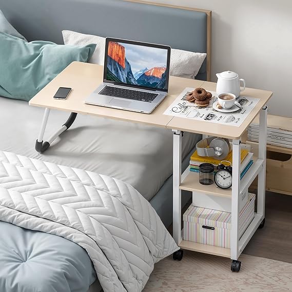 BTGGG Over Bed Table, Height Adjustable, Hospital Bed Table 95 x 40 cm