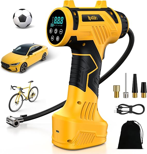 Tyre Inflator Cordless Digital Pump 150PSI USB-C LED Car/Bike/Moto