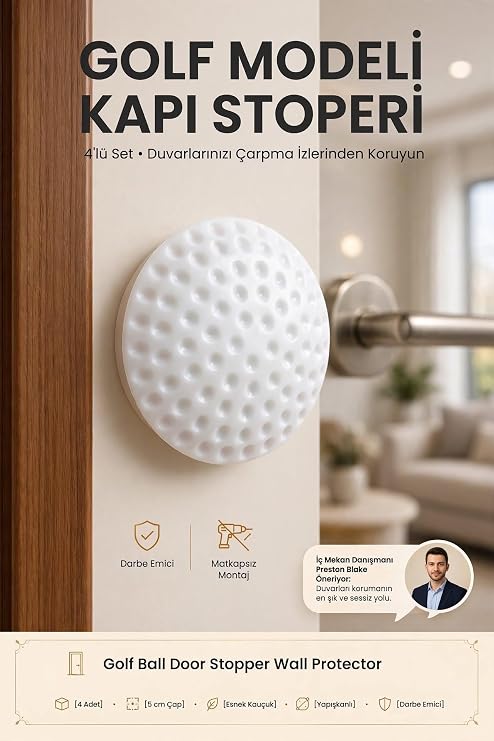 Transformacion Kapı Stopperi Golf Topu Model Kapı Çarpma Önleyici 4 Adet 721172
