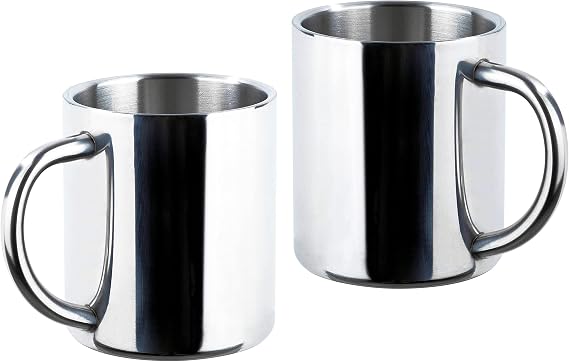 Spetebo Double-Walled Stainless Steel Thermal Mug Set of 2 200 ml