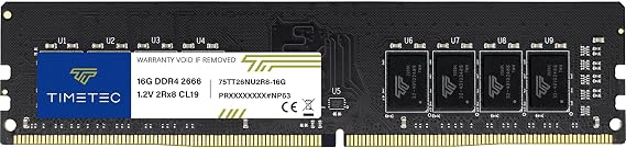 Timetec 16GB DDR4 2666MHz (PC4-2666V) PC4-21300 UDIMM Desktop RAM - Non-ECC Unbuffered 288 Pin 1.2V CL19 DIMM Memory Module