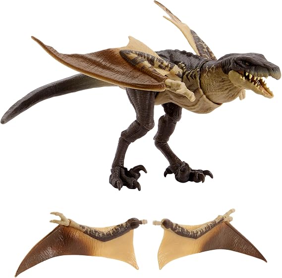 Mattel Jurassic World JKM90 Hammond Collection Mutadon Action Figure, Total Length: Approx. 7.5 inches 19 cm, Includes Replacement Parts, For Collectors Ages 8 and Up, Brown