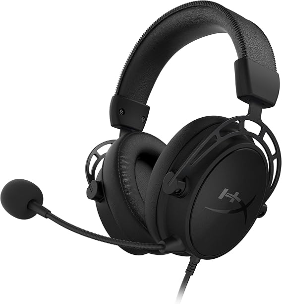 HyperX Cloud Alpha S Blackout - PC Gaming Headset, 7.1 Surround Sound, Adjustable Bass, Dual Chamber Drivers, Chat Mixer, Breathable Leatherette, Memory Foam, and Noise Cancelling Microphone, One size, Black
