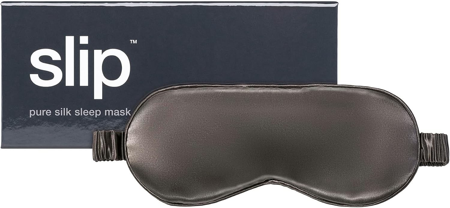Slip Silk Sleep Mask, Charcoal One Size - 100% Pure Mulberry 22 Momme - Eye Mask for Sleeping - Comfortable Sleeping Mask with Elastic Band - One Size