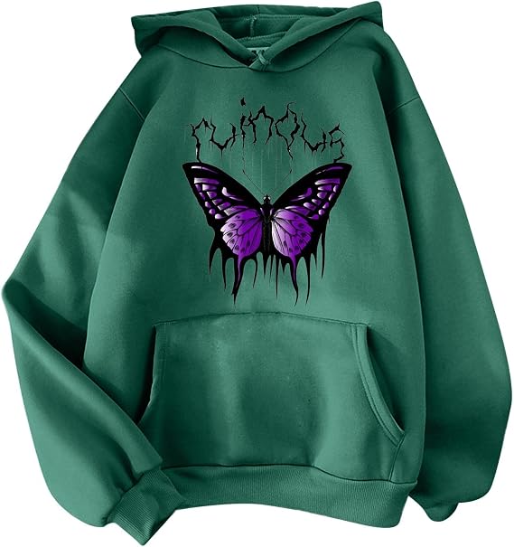 Crop Pullover for Women Teen Girl Sweatshirts Clearance Clothes for Women Crew Neck Sweatshirts Crew Neck Sweatshirts Women Slouchy Sweatshirt Womens Fall 2024 Sun Hoodie Green