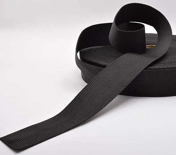 Trimz Polypropylene Webbing, Black – 50mm Wide x 10Mtr Reel – Heavy Duty Strapping for Bags and Crafts