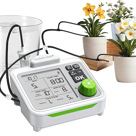 RAINPOINT Automatic Indoor Plant Watering System with Cycle & Soak Mode, Self Watering for Up to 20 Potted Plants, Manual/Delayed Watering, Drip Irrigation Kit with Anti-Siphon, for Holiday Watering