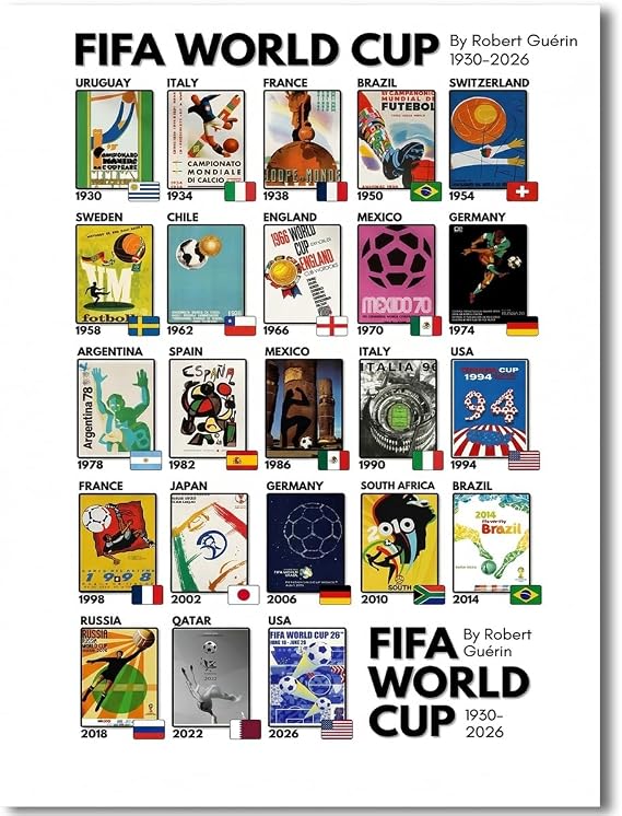 Idoluster 2026 ワールドカップ ポスター サッカー スーパースター グループ フォトメッシ、ロナウド ポスター 子供部屋 寝室 壁の装飾 - ピクチャー キャンバス アートプリント 男性 ティーン 男の子 ファン ギフト