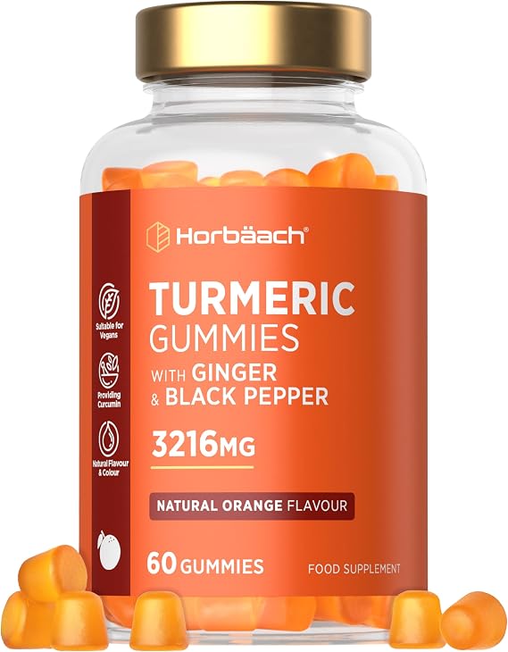 Turmeric Gummies with Black Pepper & Ginger 3216mg - High Strength Curcumin