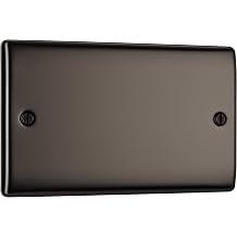 BG Electrical Double Blank Plate, Black Nickel