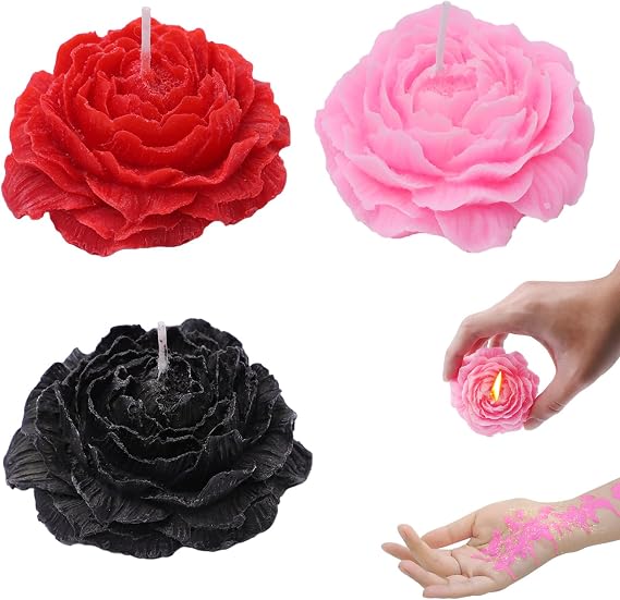 3 ADET Düşük Sıcaklık Mumlar Glitter Şakayık Çiçek Kokulu Mumlar Aromaterapi Romantik Balmumu Oyun Mumlar Sevgililer Günü Hediyeleri Onun için, Aşıklar, Çiftler
