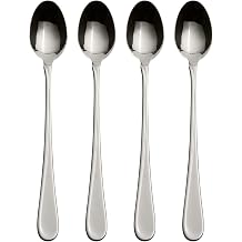 Oneida 2865004G Flight Everyday Flatware Tall Drink Spoon, Set of 4, 18/0 Stainless Steel, Silverware Set