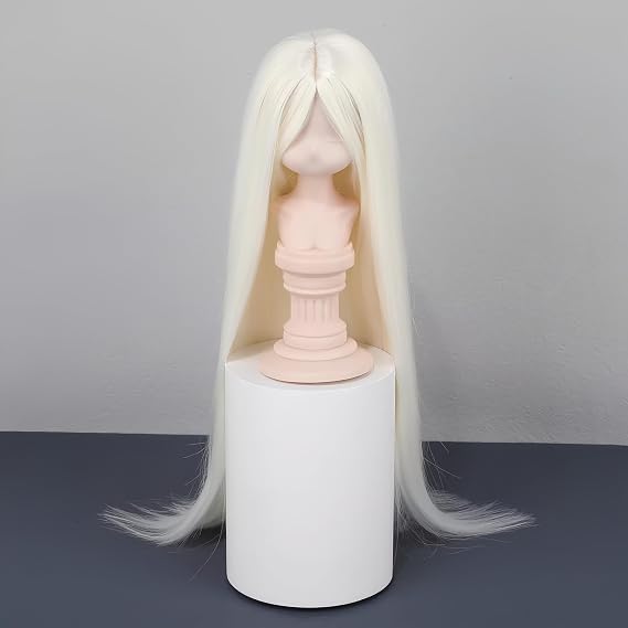 BJD Doll Wig Ball Jointed Doll Fashions Soft Long Hair,Multiple Colors,for 1/3 1/4 1/6 BJD Dolls (White 1/6)