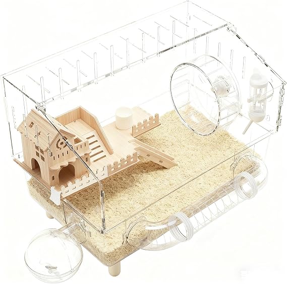 Large Hamster Cage 2-Layer Clear Habitat