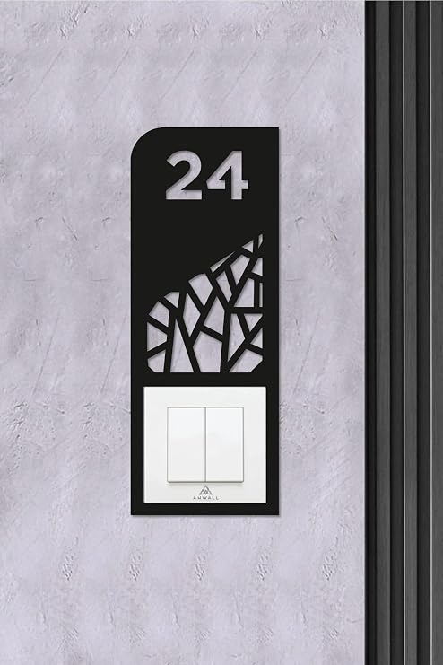 Dekoratif Daire Kapı Numarası Zil Priz Çerçevesi No: 24