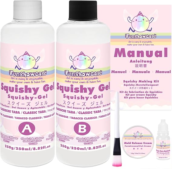 FUNSHOWCASE Taba Squishy Kits Flex Rubber for Squishy Making Liquid Silicone 17oz Pack Classic Tabba