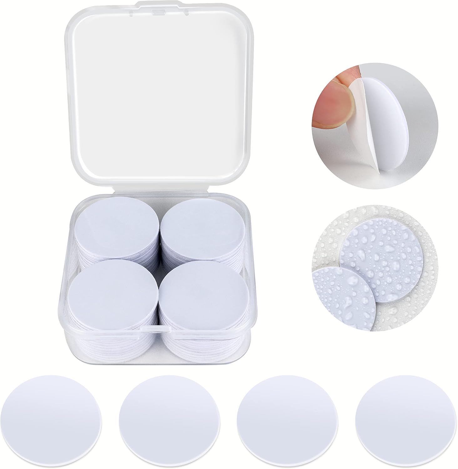 50pcs NFC Tags, NTAG215 NFC Tags Blank White Cards, NFC Stickers, NFC Coin Cards, Compatible with TagMo and Amiibo Adhesive Back, Easy to Fix, Storage Box