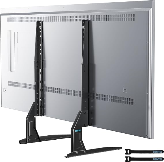 1home Universal Tabletop TV Stand Pedestal Mount Monitor Riser fits 22”-65” Screens