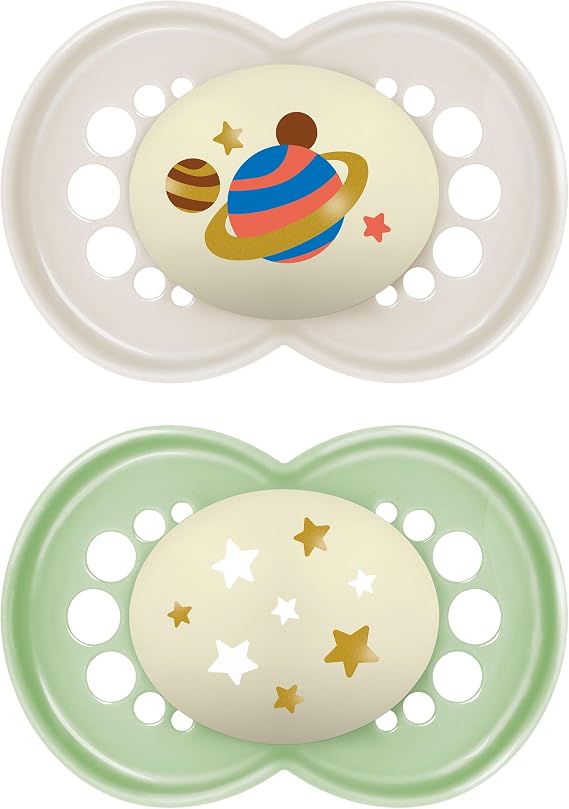 MAM Latex Pacifier for Babies +16 Months, Bright Neutral, 2 Units