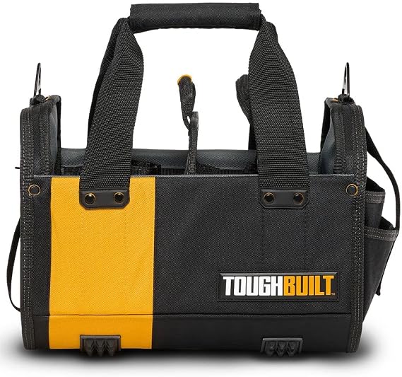 ToughBuilt - 12" Modular Tote Tool Bag - 61 Pockets and Loops, Electrical/Maintenance Tool Carrier, Durable Padded Handle, 3 Removable Pocket Dividers, Storage Organizer/Tool Box - (TB-81-12-UK)