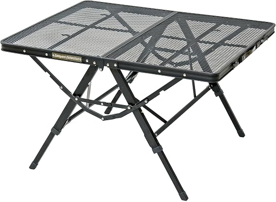 Campers Collection Yamazen TAT Mesh Table, Camping & Outdoor Activities Bonfire, Barbecue, Heat and Water Resistant, Foldable, Lightweight, 3 Height Levels, Tough Light Action Table
